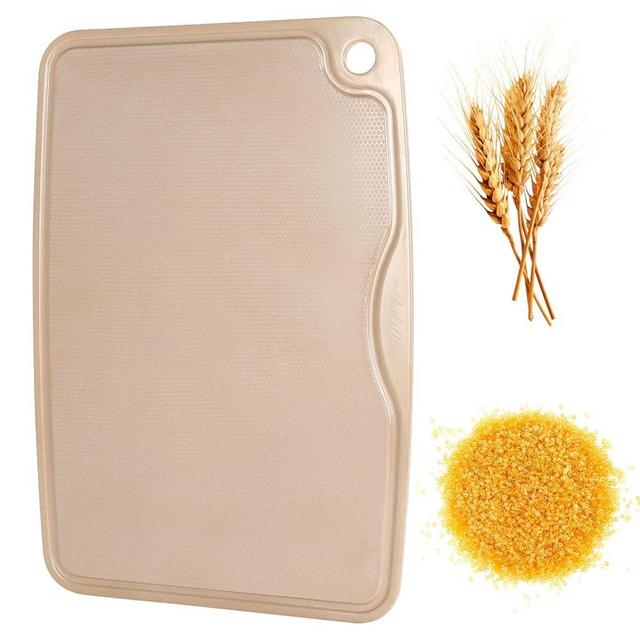 Non Toxic Cutting Boards (Natural Resin and Rice Husk) for Kitchen, Food-Grade Butcher Block Meat Chopping Board, Scratch-Resistant,Non-Slip