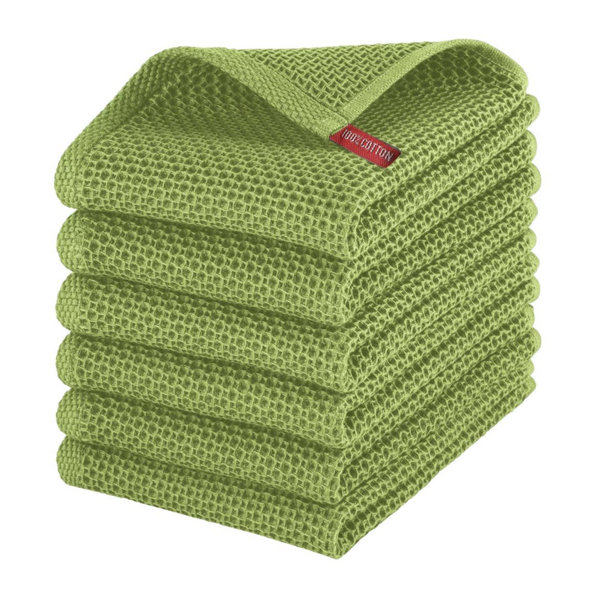 Elegant Comfort 6-Pack Turkish Cotton Waffle Wave Large Kitchen Towels
