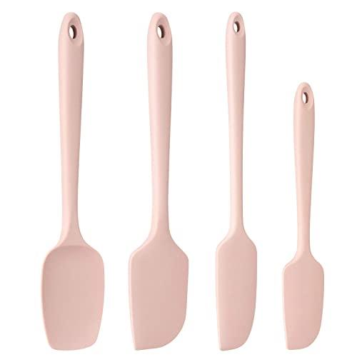 Scraper Spatula Set 2020 Heat Resistant Kitchen Cooking Utensils Food Grade Silicone Baking Spatulas One Piece Design Spoon Non-Stick Spatula Kitchen Scraper Set of 4