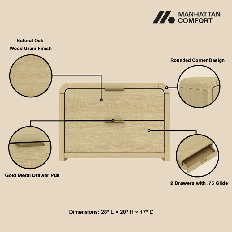 Manhattan Comfort, Grace Nightstand | Zola
