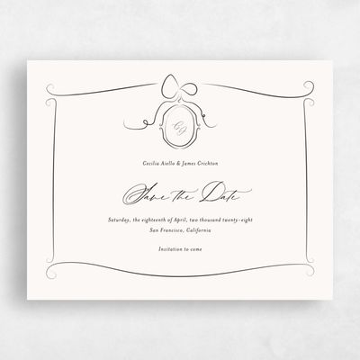 Beige Simple Wedding Save the Date - Lucille Photo