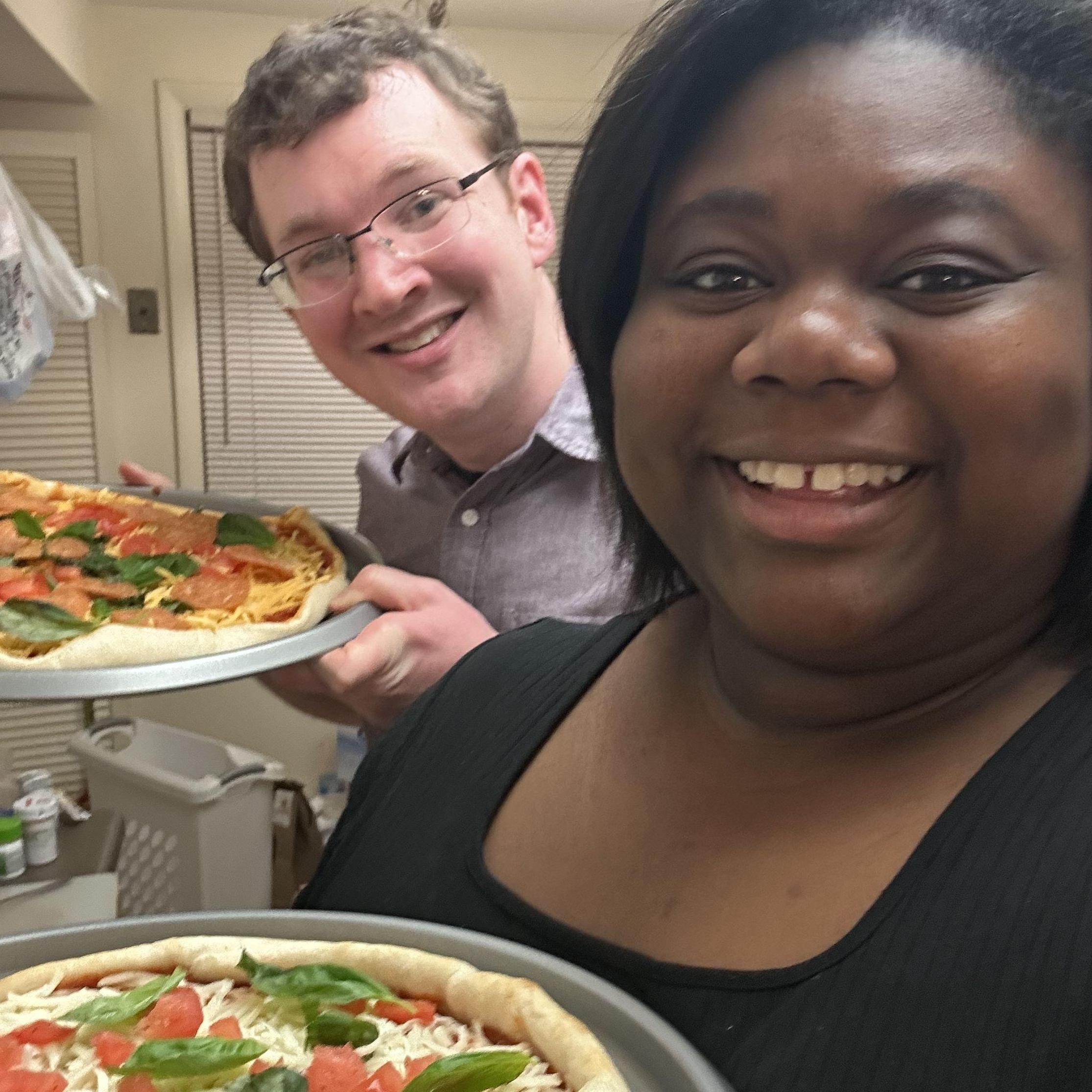 We love making our own pizza!
