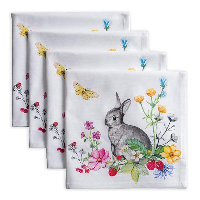 Maison d' Hermine Printemps 100% Cotton Soft and Comfortable Set of 4 Napkins Perfect for Family Dinners | Weddings | Cocktail | Kitchen | Spring/Summer (20 Inch by 20 Inch).