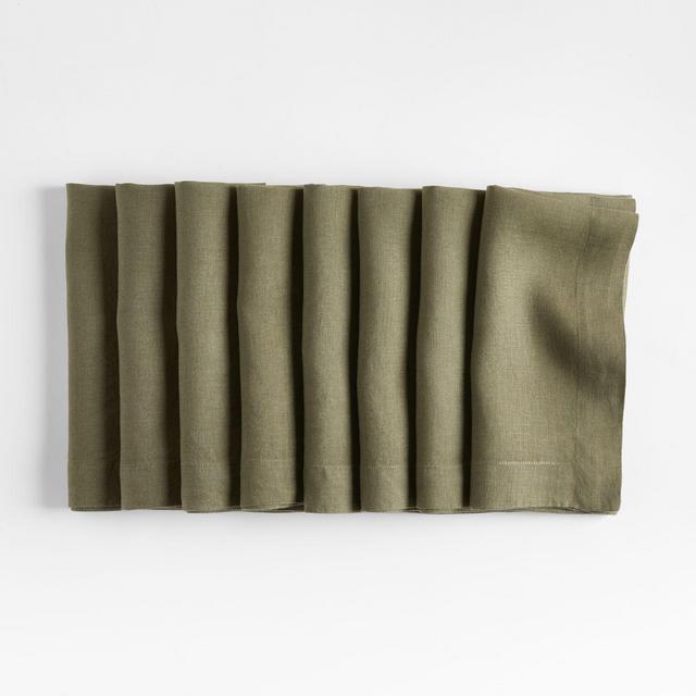 Marin Moss Linen Napkins, Set of 8