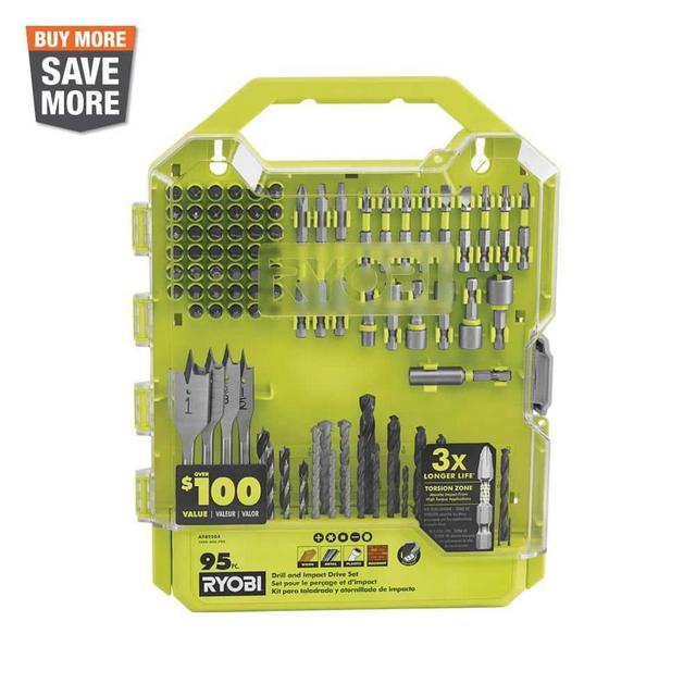 RYOBI Drill and Impact Drive Kit (95-Piece) A989504 - The Home Depot