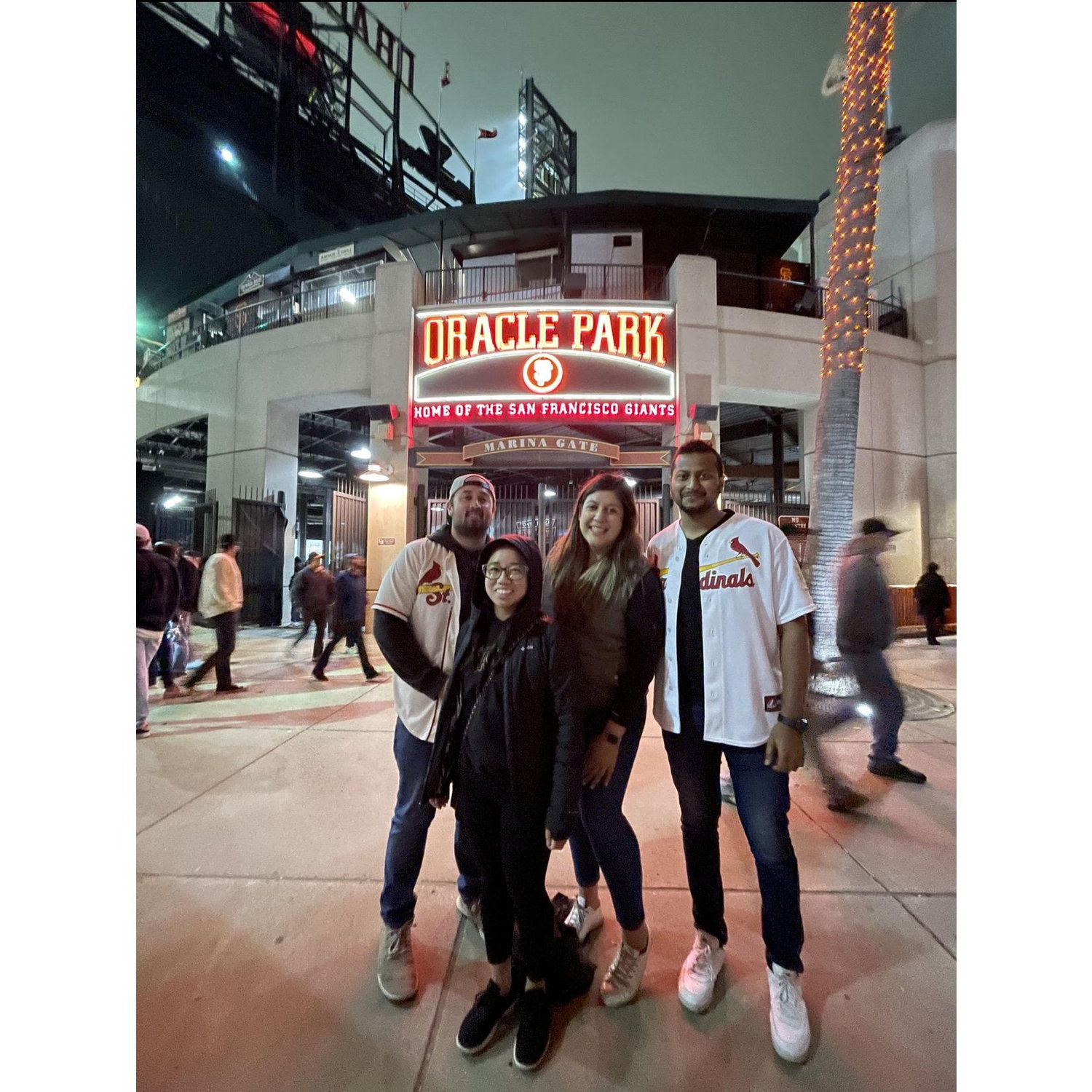 Let’s go Giants! Elizabeth’s friend Sean is from St. Louis and convinced Ashish to wear a Cardinal’s Jersey. We go to at least one game every season when it’s the Giants versus Cardinals. May 2022