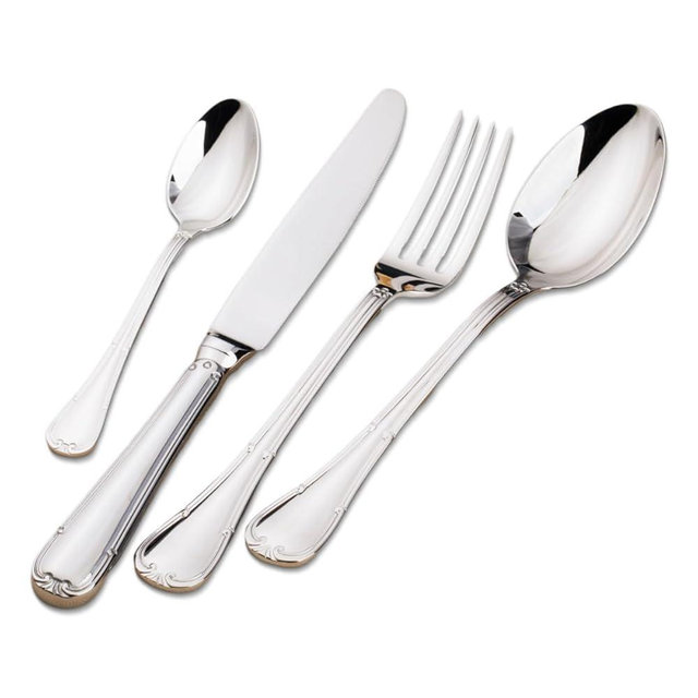 VIVANI 16-Piece Premium Silverware Set, 18/8 Stainless Steel Flatware Set for 4, Cutlery Set with Wave Line Pattern for Home Kitchen, Wedding, Gifting, Housewarming, Dishwasher Safe