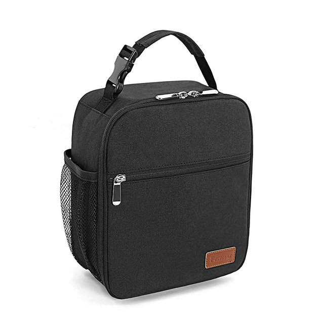 Lunch Box for Men Adults Women Insulated Lunch Bag Reusable Cooler Bag to Keep Food Fresh, Black