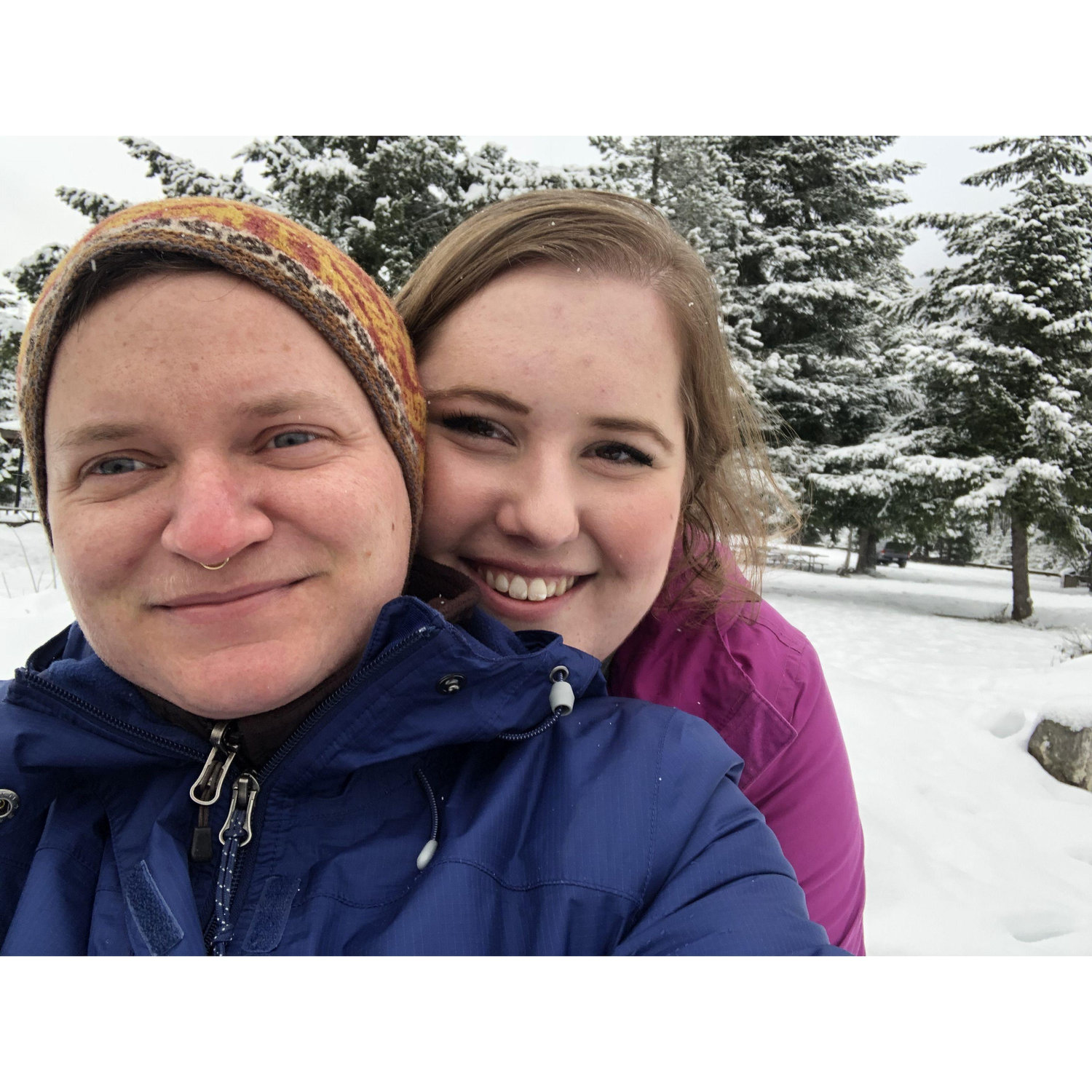 Snowshoeing at the Ross Lake Dam