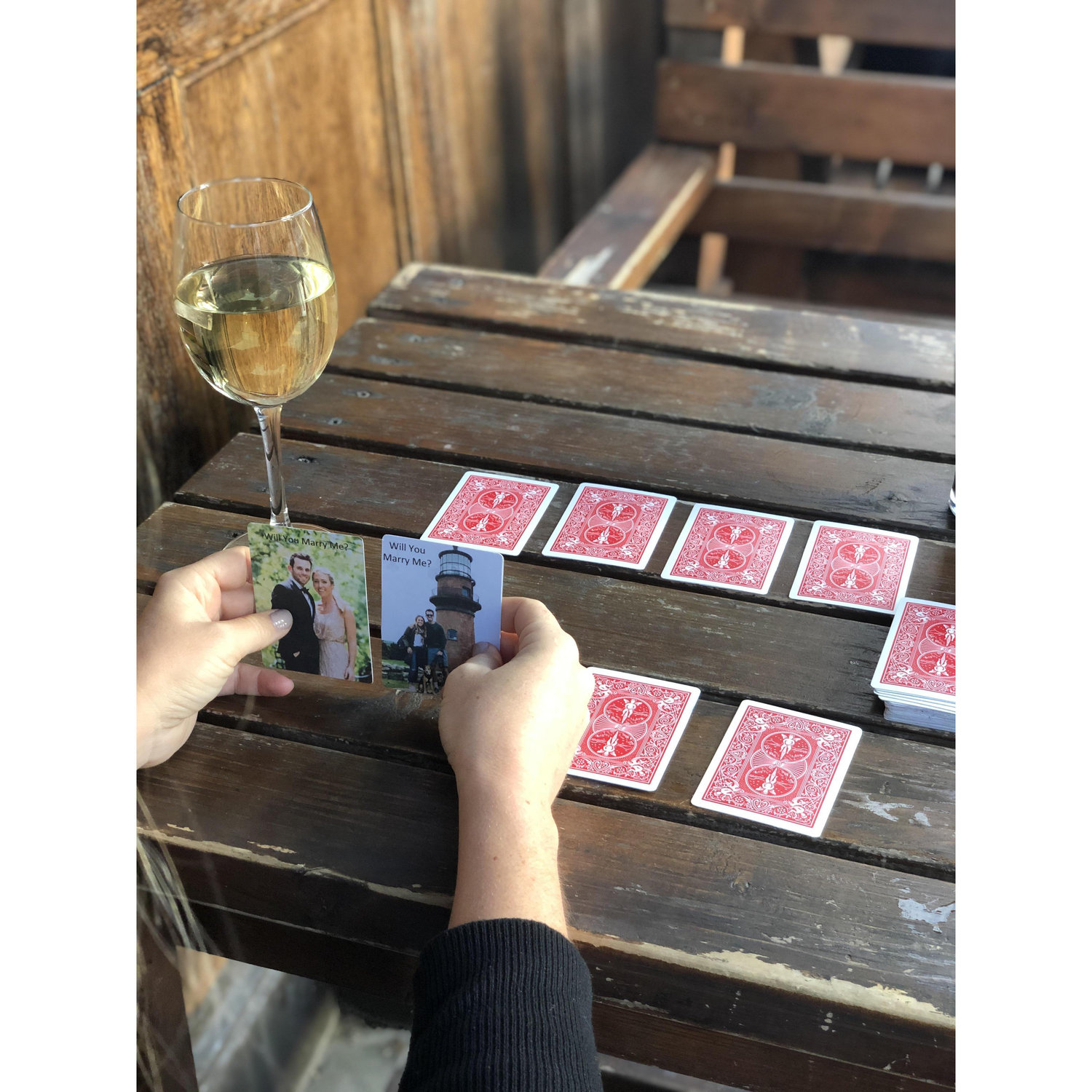 Deck of cards used to propose