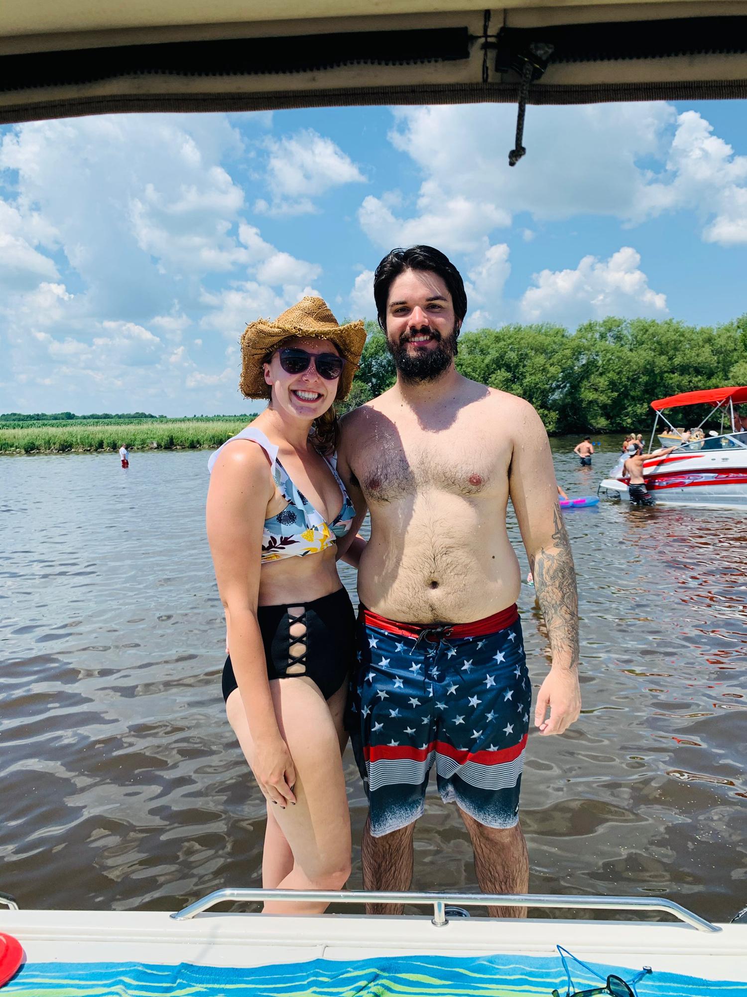 Kristi's first 4th of July on the water in Winneconne 2020.
