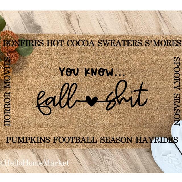 All the Fall Things | Fall Shit pumpkin spice | Fall Stuff | Football fall| Thanksgiving | Football Season | All the fall things Door Mat |