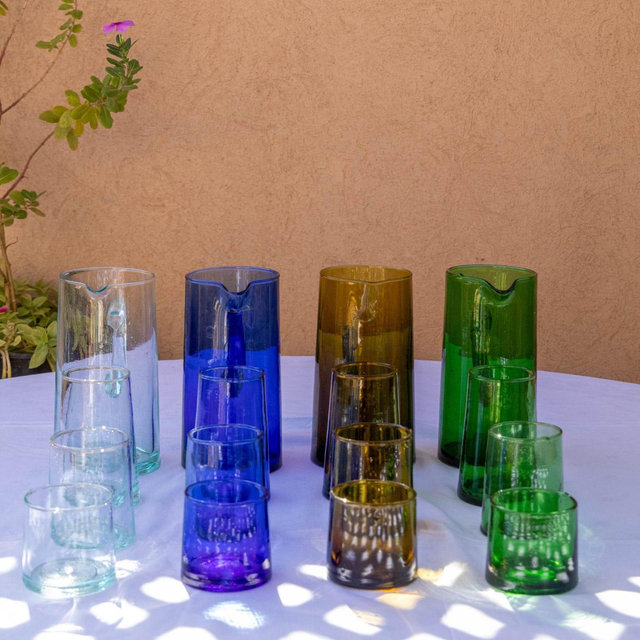 Moroccan Glass Beldi, Recycled Moroccan Mix & Match Tumbler Highball Glass, Handblown Moroccan Beldi Glass, Home Decor, Beldi Glasses