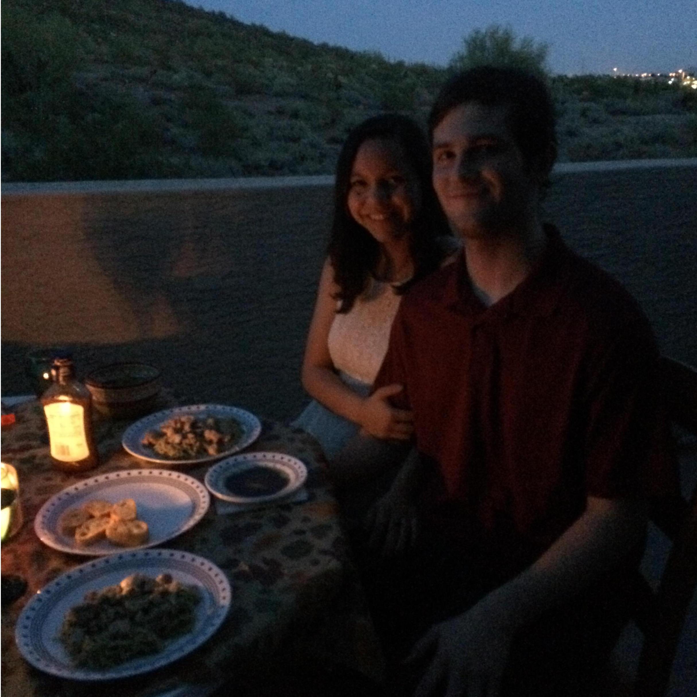 The first time Brad cooked for me (with the help of his wonderful mom!). It was a delicious candlelit dinner. :)