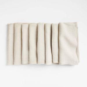 Marin Warm Natural EUROPEAN FLAX ™-Certified Linen Napkin, Set of 8 | Crate & Barrel