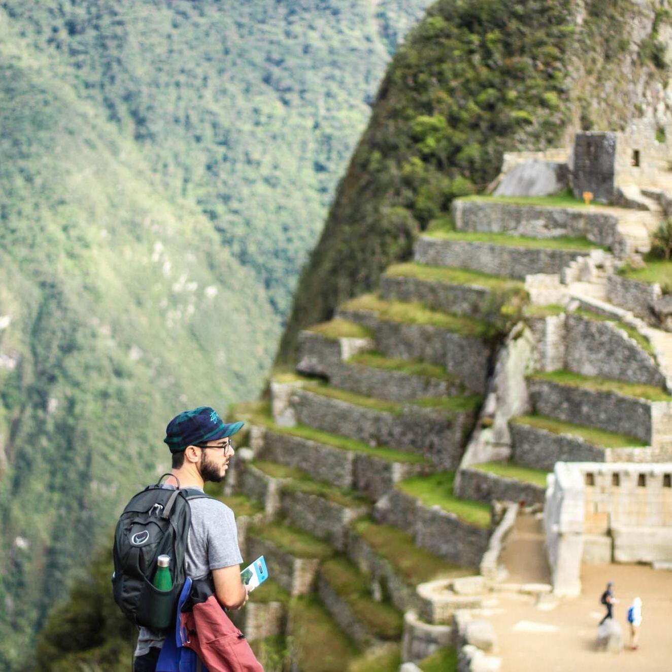 Photo of Mychael, captured at Machu Picchu by Elena