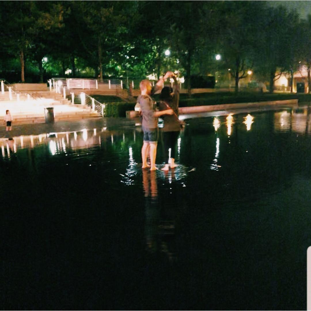 Our original first dance in the Chicago "Spitting Fountain"
