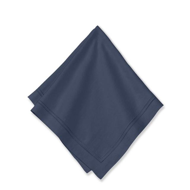 Linen Double Hemstitch Napkin, Navy Blue, Each