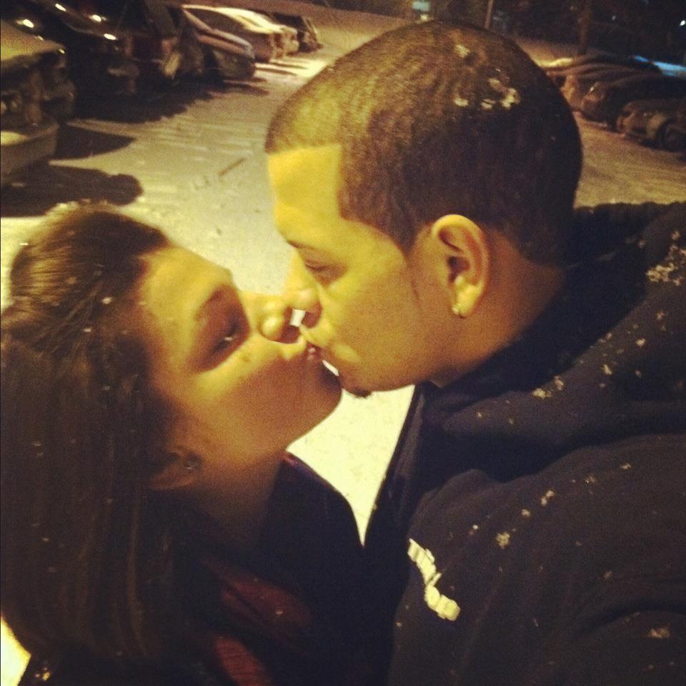 Our first kiss in snow- January 2012