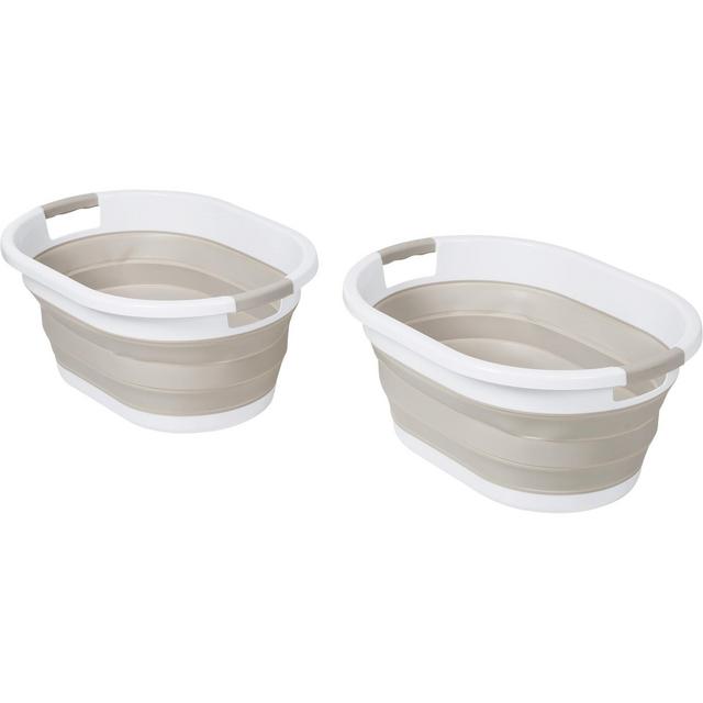 Beldray 2PC White Plastic Hanging Shower Basket Caddy Organisers