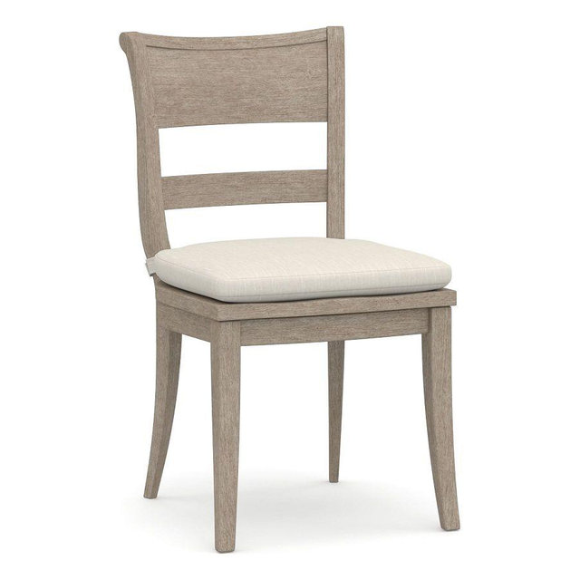 Bradford Dining Chair Cushion, Performance Slub Weave, Rollo, Linen