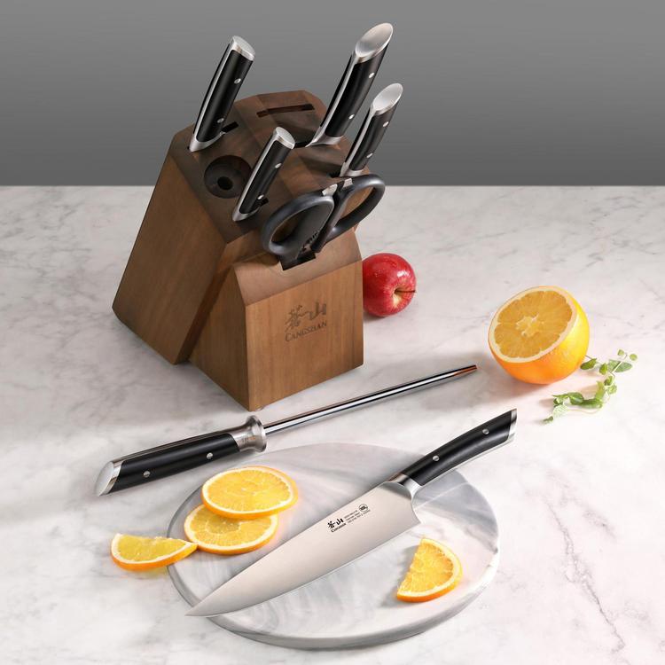 CANGSHAN Helena White 8pc Knife Block Set