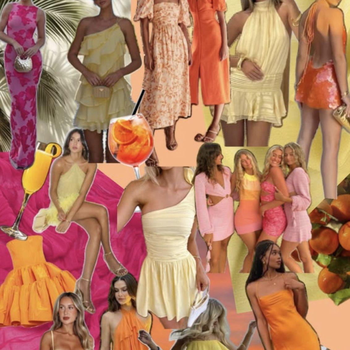For dinners, midi/maxi dresses/jumpsuits are all perfect options for this look. While the photo shown here is geared toward a theme, you are welcome to choose whatever color you would like to wear.