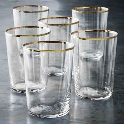 Williams Sonoma Open Kitchen Gold Tall Tumblers, Set of 6