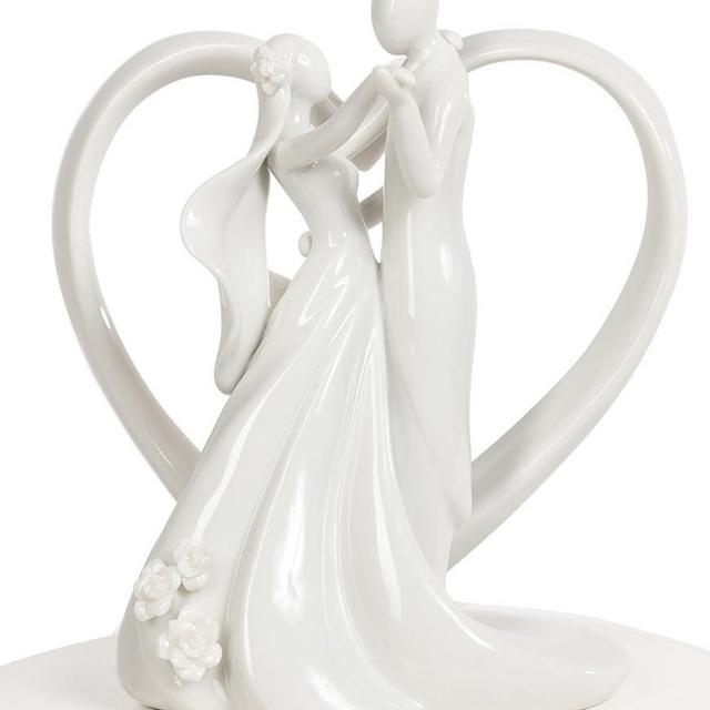 Wedding Collectibles Stylized Dancing Heart Wedding Cake Topper