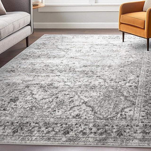 Well Woven Argos Ivory Grey Vintage Oriental Panel Area Rug 5x7 (5'3" x 7'3")