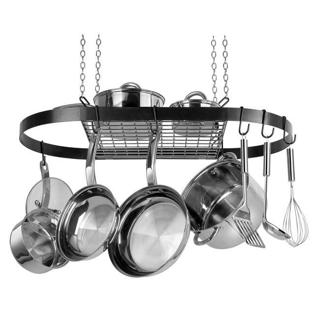 Range Kleen® Oval Hanging Pot Rack in Black