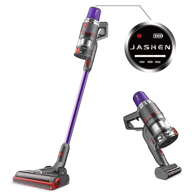 JASHEN V16 Cordless Vacuum Cleaner, 350W Strong Suction Stick Vacuum Ultra-Quiet Handheld Cordless Vacuum Wall Mounted Dual Charging for Carpet Hardwood Floor Rug Pet Hair