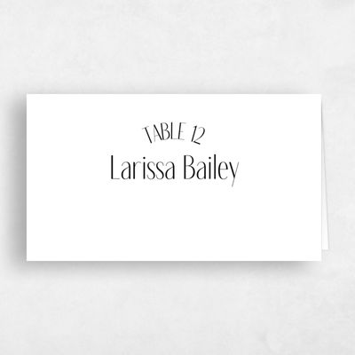 White Wedding Place Card - Lark