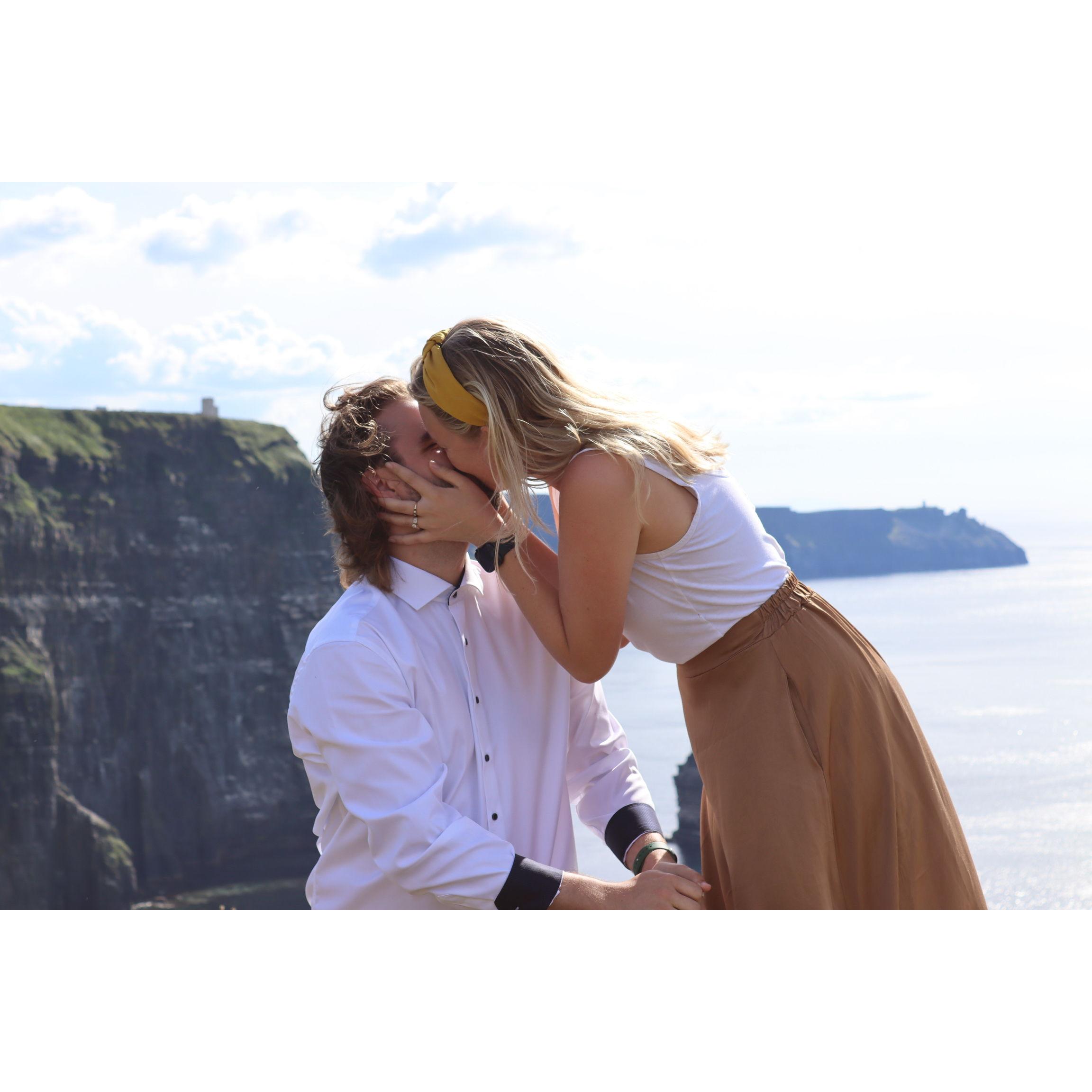 Cliffs of Moher, after Hannah said "yes!"