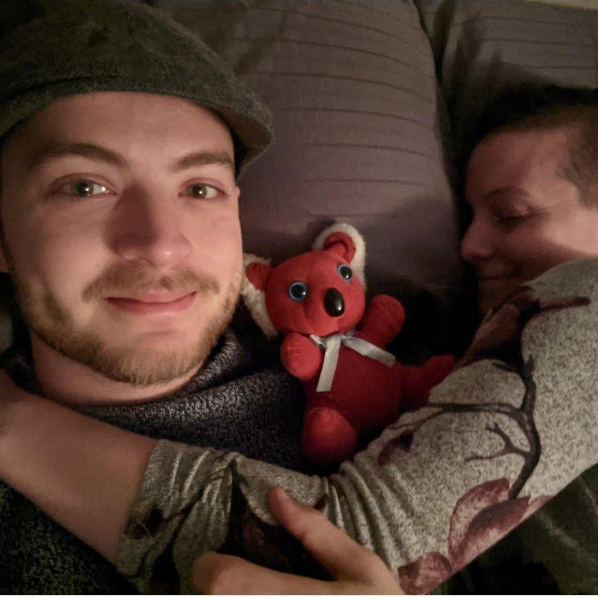 We had to isolate from each other for a covid scare... It was nice being able to snuggle again :)