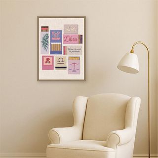 Libra Matchbooks Linen FC Print Framed Canvas Wall Art