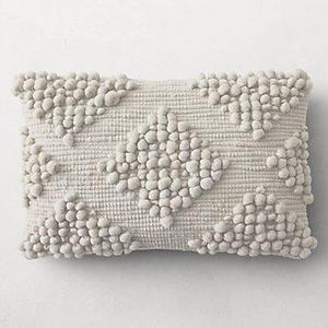Textured Merino Wool Diamond Pillow Cover - Lumbar