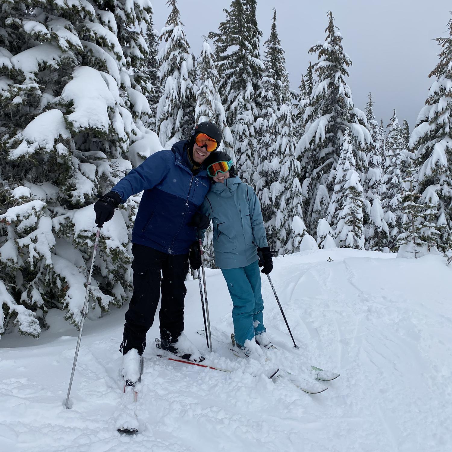 The Schuler's took Peter skiing when he came to visit - epic powder day