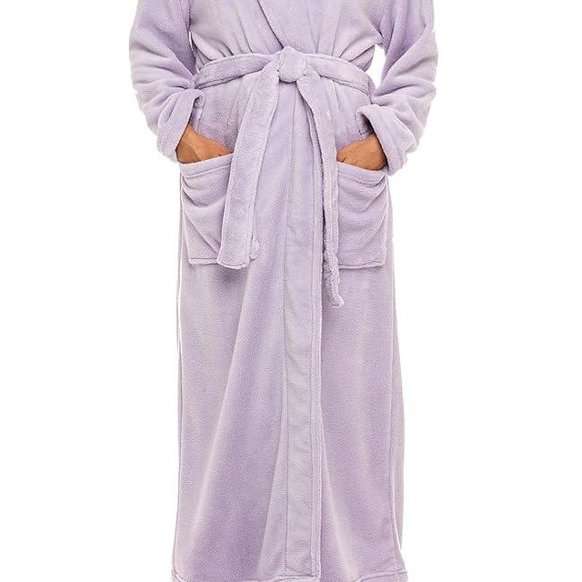 Alexander Del Rossa Plush Robe for Women, Long Fleece Winter Bath Robe, Plus Size