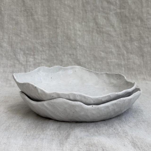 White Flecked Serving, Pasta Bowl, Set of 4