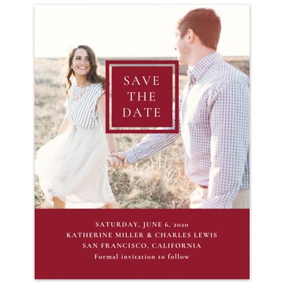 Burgundy, Red Wedding Digital Save the Date - Potter Portrait