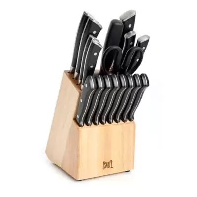 SALT™ Forged Triple Rivet 18-Piece Cutlery Set in Black