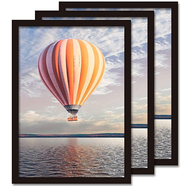 A3 Picture Frame Black 3 Pack Solid Wood Suitable For Document poster Photo Frames Wall Mounting…
