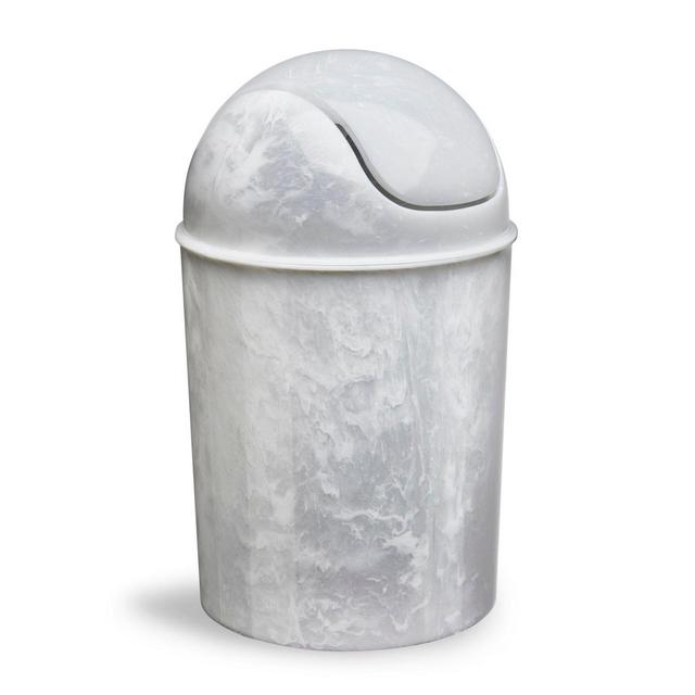 Mini Can Wastebasket in White/Onyx