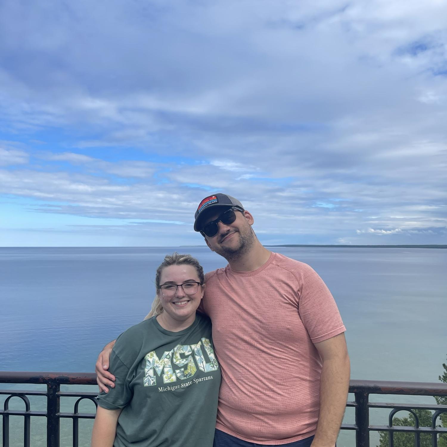 Our first vacation as a couple! This picture was taken immediately after biking the entire 8 miles around Mackinac Island