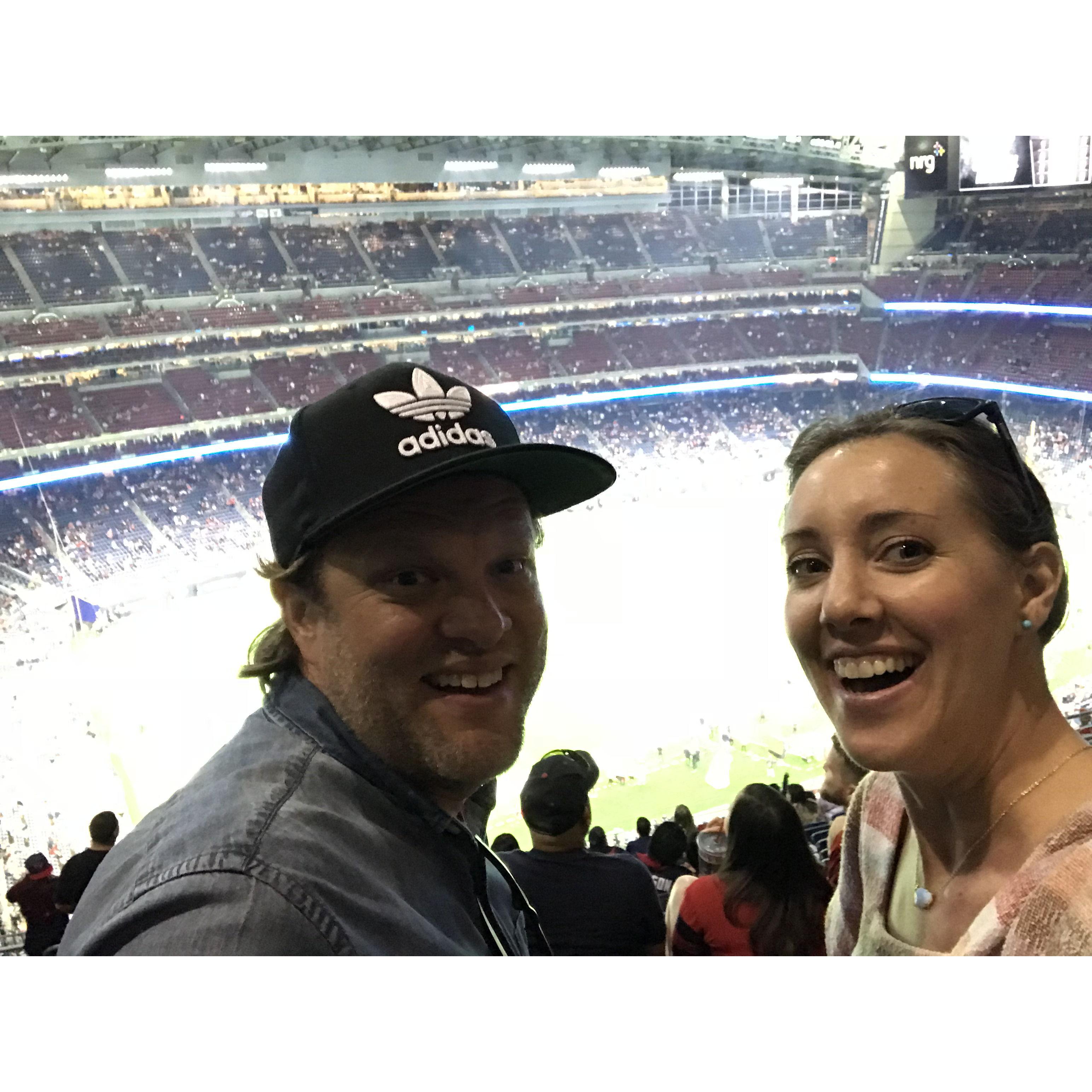 Watching the Texans play in Houston.