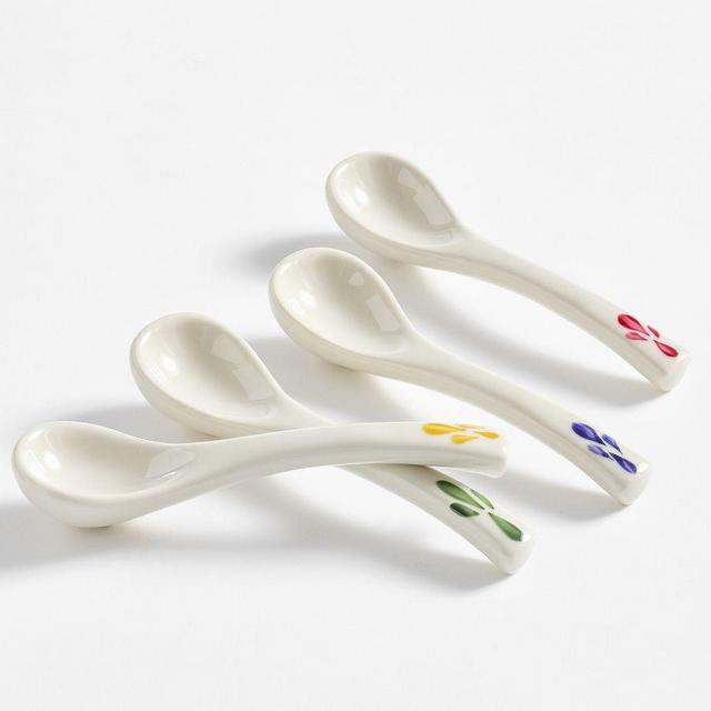 Puebla Porcelain Spoons, Mixed Set of 4 - Multi