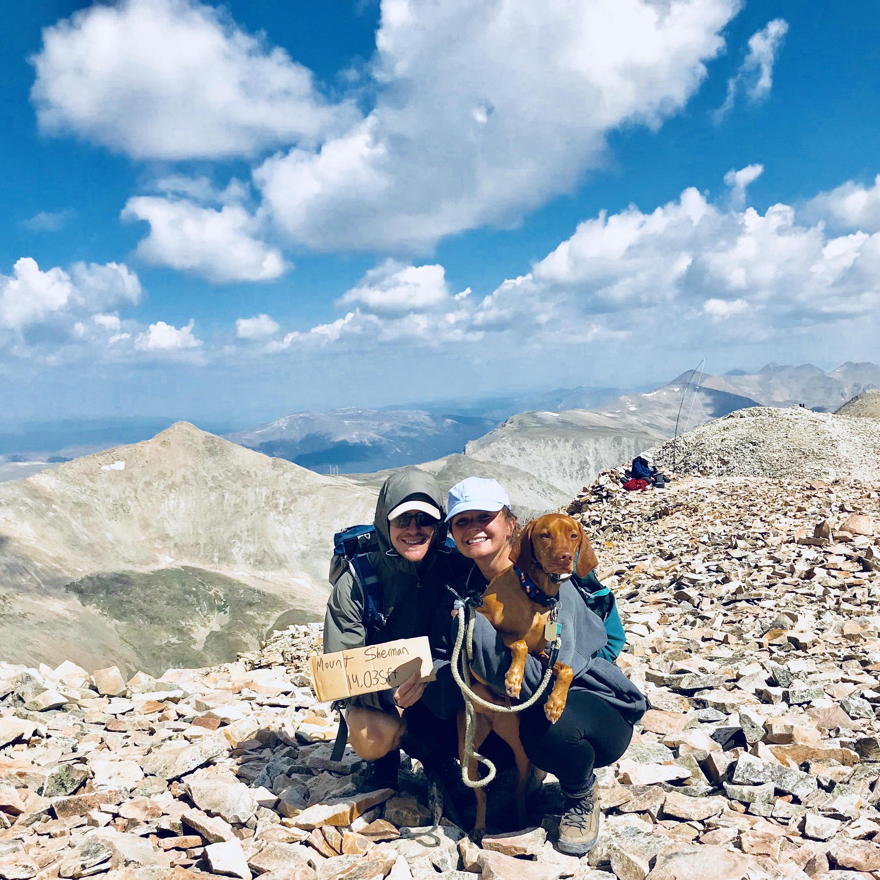 I peed off the side of this 14,000 ft mountain right before our friend snapped this pic of us. This was the fourth 14er we've hiked together in ColoRADo.