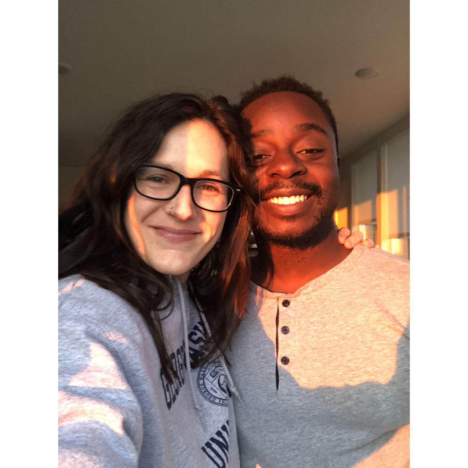 First picture in our first apartment together in Philadelphia, PA.