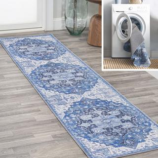 Maris Ornate Medallion Washable Runner Rug